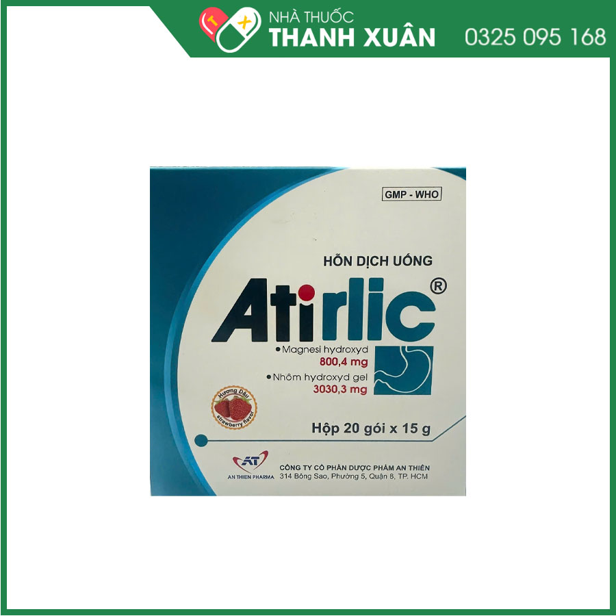 Atirlic giúp trung hòa axit dạ dày, dùng trong trường hợp loét dạ dày-tá tràng, trào ngược dạ dày-thực quản